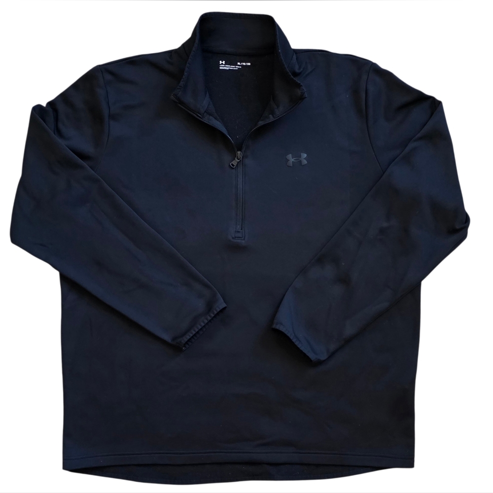 Under Armour XL Black Quarter Zip Loose Fit Fleece Pullover Extra Large